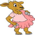 Goat Chewing on Dress