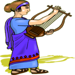 Woman Playing Lyre