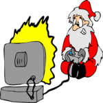 Santa Playing Video Game