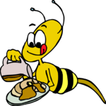 Bee Eating Pancakes