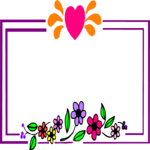 Heart & Flower Frame