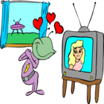 Space Alien Watching TV 1