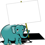 Elephant with Sign