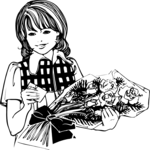 Woman Holding Bouquet
