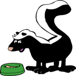 Skunk & Food Dish