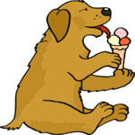 Dog Eating Ice Cream Cone