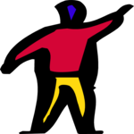 Colorful Man Pointing