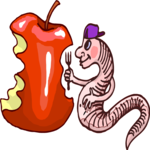 Worm Eating Apple