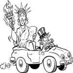 Statue of Liberty in Car