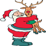 Santa Hugging Reindeer