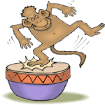 Monkey Dancing on Drum