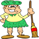 Scottish Man with Broom