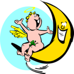 Cherub with Moon