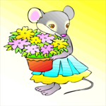 Mouse with Flowers