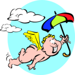 Cherub with Umbrella