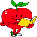 Apple Reading Book