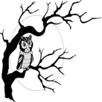 Owl in Spooky Tree