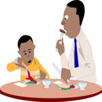Child Eating with Father