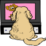 Dog Watching TV 1