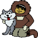 Eskimo Boy & Husky 2