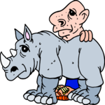 Man & Rhino
