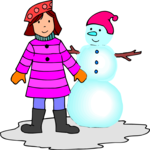 Snowman & Girl 1