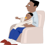 Child with Father in Chair