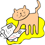 Cat & Newspaper