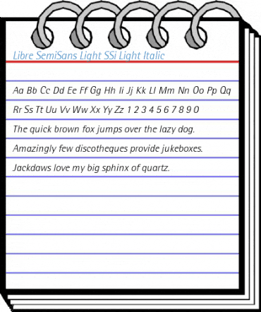 Libre SemiSans Light SSi Light Italic Font