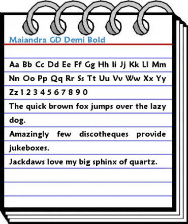 Maiandra GD Demi Bold Font