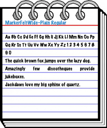 MarkerFeltWide-Plain Regular Font