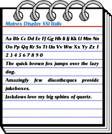 Matrox Display SSi Italic Font