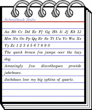 Schoolbook Italic Font