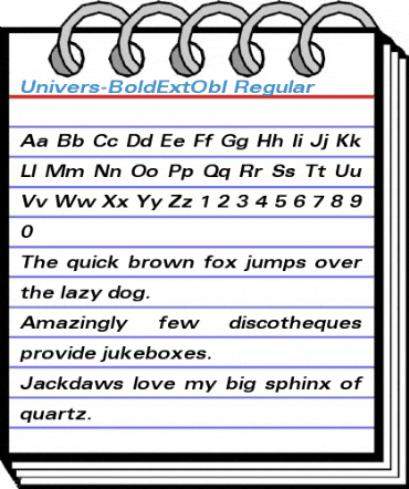 Univers-BoldExtObl Font