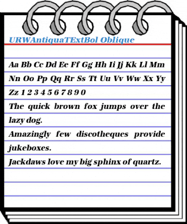 URWAntiquaTExtBol Oblique Font