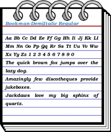 Bookman-DemiItalic Regular Font