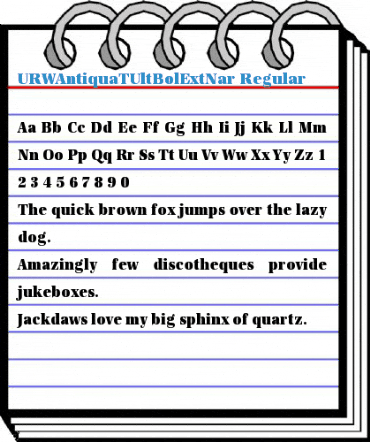 URWAntiquaTUltBolExtNar Font