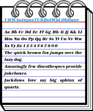 URWAntiquaTUltBolWid Font