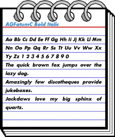 AGFatumC Bold Italic Font