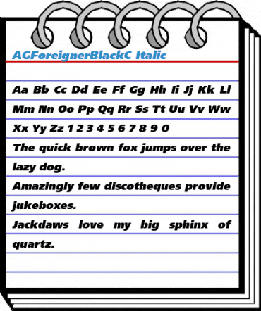 AGForeignerBlackC Italic Font