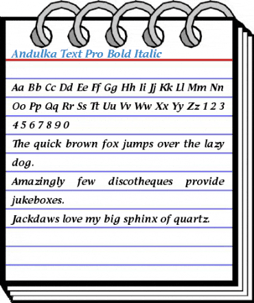 Andulka Text Pro Font