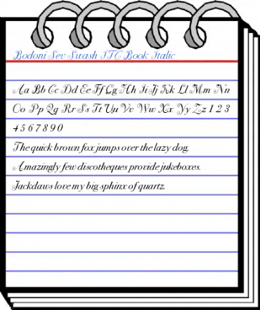 Bodoni Sev Swash ITC Book Italic Font