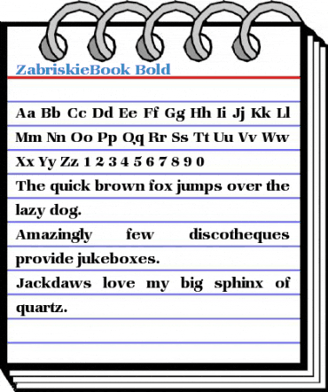 ZabriskieBook Bold Font