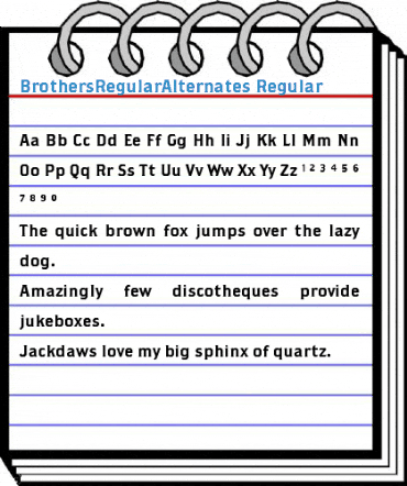 BrothersRegularAlternates Regular Font