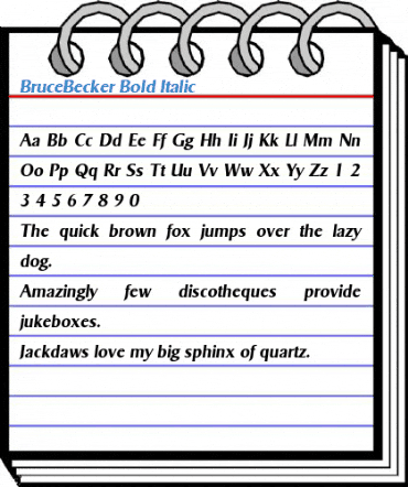 BruceBecker Bold Italic Font