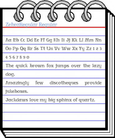 ZebraRegular Regular Font