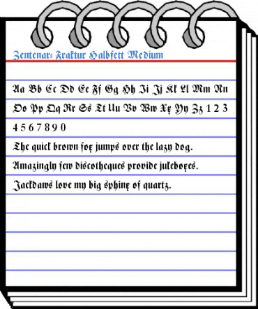 Zentenar-Fraktur Halbfett Medium Font