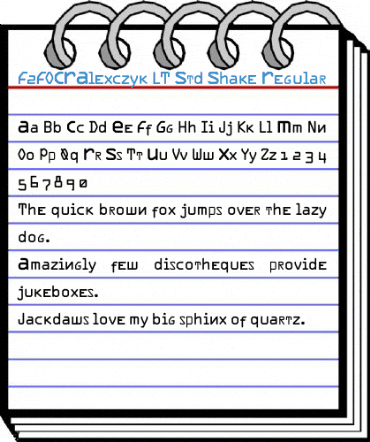 F2FOCRAlexczyk LT Std Shake Regular Font