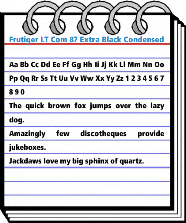 Frutiger LT Com 87 Extra Black Condensed Font