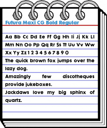 Futura Maxi CG Bold Regular Font